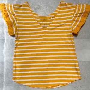 Yellow flutter sleeved tee— A New Day